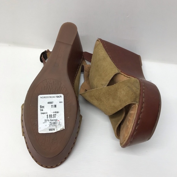 Born lime green and brown wedges size 11 - Picture 3 of 8